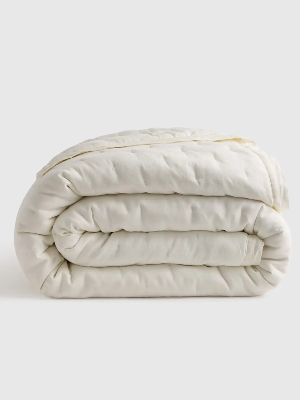 Never Used Quince European Linen Dream Quilt, Full / Queen Ivory / White